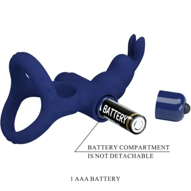 Luchito Doble Anillo Vibrador Rabbit Azul | Pretty Love