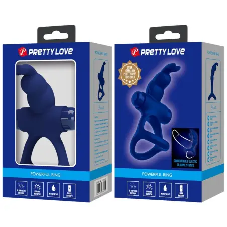 Luchito Doble Anillo Vibrador Rabbit Azul | Pretty Love