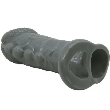 Funda Realística Alargadora y Retardante para Pene Gris