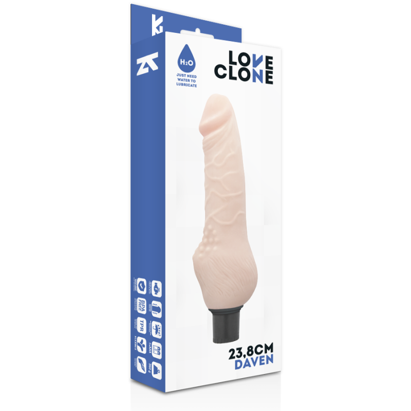 LOVECLONE - DAVEN VIBRADOR REALÍSTICO SELF LUBRICATION 23.8 CM -O- 3.8 CM 