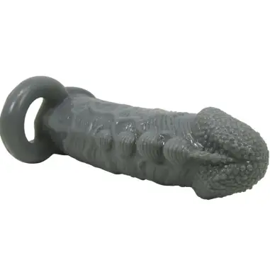 Funda Realística Alargadora y Retardante para Pene Gris