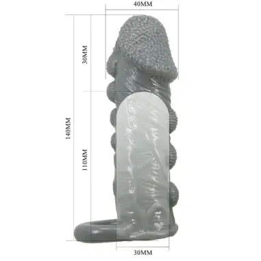 Funda Realística Alargadora y Retardante para Pene Gris