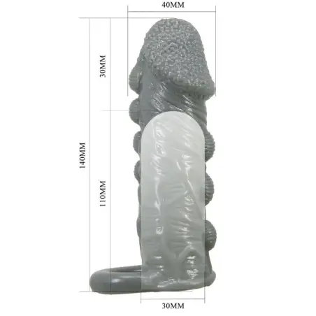 Funda Realística Alargadora y Retardante para Pene Gris