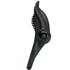 PRETTY LOVE - DOBLE ANILLO VIBRADOR + ESTIMULADOR CLÍTORIS 10 VIBRACIONES NEGRO 2