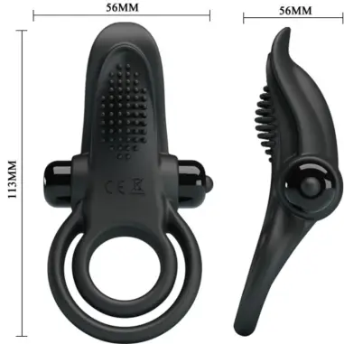 Doble Anillo Vibrador + Estimulador Clítoris 10 Vibraciones