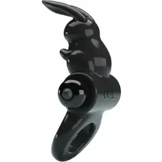 PRETTY LOVE - EXCITING RING ANILLO VIBRADOR RABBIT 10 VIBRACIONES NEGRO 2