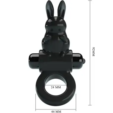 Exciting Ring Anillo Vibrador Rabbit 10 Vibraciones Negro
