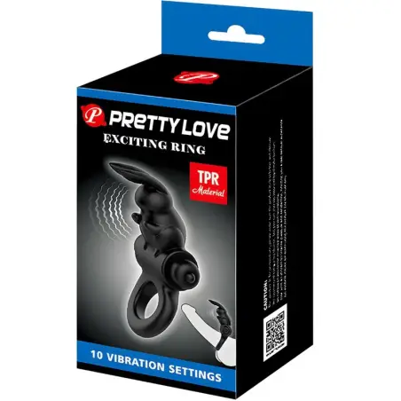 Exciting Ring Anillo Vibrador Rabbit 10 Vibraciones Negro