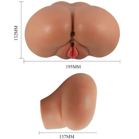 Luna Trasero Vibrador con Vagina y Ano Realístico Control