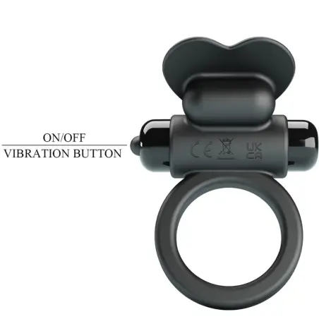 Debonaire Anillo Vibrador Conejo 10 Vibraciones Negro