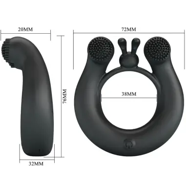 Dahlia Anillo Vibrador + Estimulador de Clítois - 12 Modos