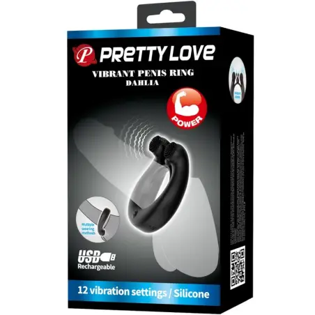 Dahlia Anillo Vibrador + Estimulador de Clítois - 12 Modos