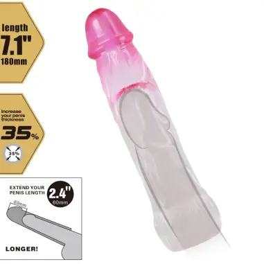 Neron Funda Realística Alargadora de 6 cm para Pene Rosa