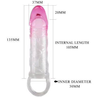 Odes Funda Realística Alargadora de 2 cm para Pene Rosa