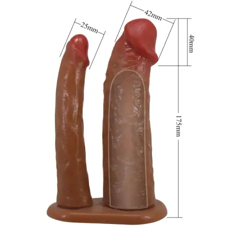 Yairon Funda para Pene Doble con Extensión de 4 cm Mulato
