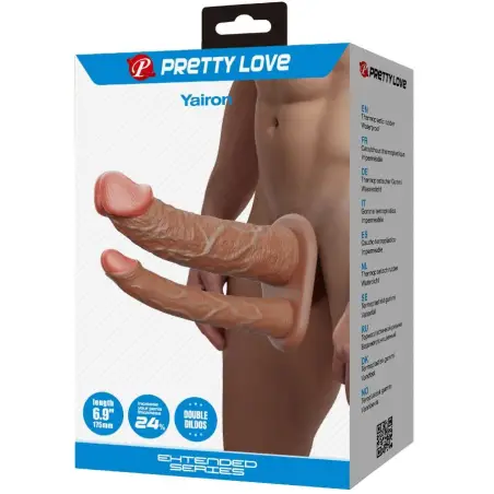 Yairon Funda para Pene Doble con Extensión de 4 cm Mulato