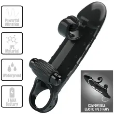ROMANCE - FUNDA PARA PENE CON VIBRACIÓN NEGRO 2