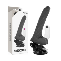 BASECOCK - VIBRADOR REALÍSTICO CONTROL REMOTO NEGRO 19 CM -O- 4 CM BASECOCK