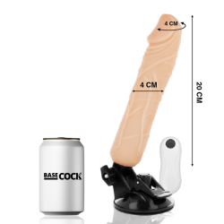 BASECOCK - VIBRADOR REALÍSTICO CONTROL REMOTO NATURAL 20 CM -O- 4 CM BASECOCK 2