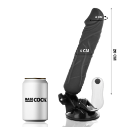 BASECOCK - VIBRADOR REALÍSTICO CONTROL REMOTO NEGRO 20 CM -O- 4 CM BASECOCK 2