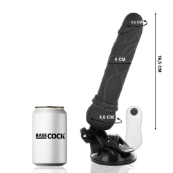 BASECOCK - VIBRADOR REALÍSTICO CONTROL REMOTO NEGRO 19.5 CM -O- 4 CM BASECOCK 2