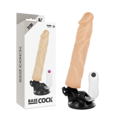 BASECOCK - VIBRADOR REALÍSTICO CONTROL REMOTO NATURAL 21 CM -O- 4 CM BASECOCK