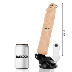 BASECOCK - VIBRADOR REALÍSTICO CONTROL REMOTO NATURAL 21 CM -O- 4 CM BASECOCK 2