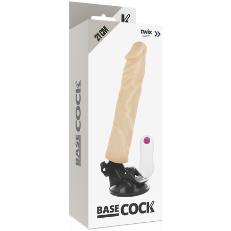 BASECOCK - VIBRADOR REALÍSTICO CONTROL REMOTO NATURAL 21 CM -O- 4 CM BASECOCK