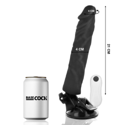 BASECOCK - VIBRADOR REALÍSTICO CONTROL REMOTO NEGRO 21 CM -O- 4 CM BASECOCK 2