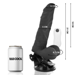 BASECOCK - VIBRADOR REALÍSTICO ARTICULABLE CONTROL REMOTO NEGRO 21 CM -O- 5 CM BASECOCK 2