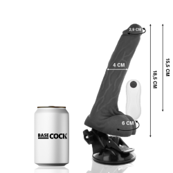 BASECOCK - VIBRADOR REALÍSTICO ARTICULABLE CONTROL REMOTO NEGRO 18.5 CM -O- 4 CM BASECOCK 2