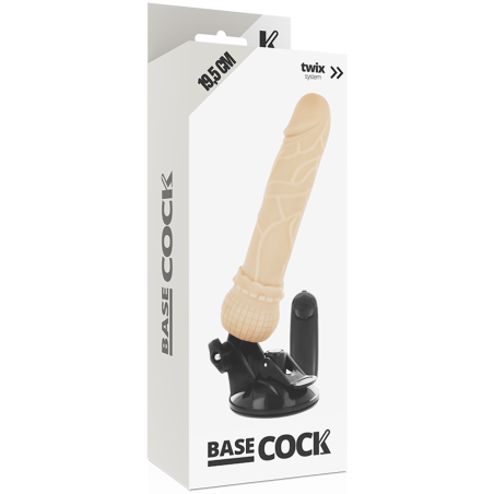 BASECOCK - VIBRADOR REALÍSTICO CONTROL REMOTO NATURAL 19.5 CM -O- 4 CM BASECOCK
