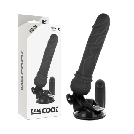 BASECOCK - VIBRADOR REALÍSTICO CONTROL REMOTO NEGRO 19.5 CM -O- 4 CM BASECOCK