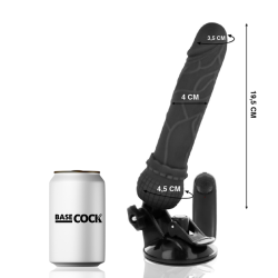 BASECOCK - VIBRADOR REALÍSTICO CONTROL REMOTO NEGRO 19.5 CM -O- 4 CM BASECOCK 2