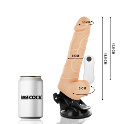 BASECOCK - VIBRADOR REALÍSTICO CONTROL REMOTO NATURAL 18.5 CM -O- 4CM BASECOCK 2