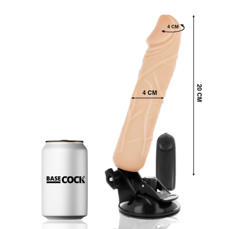 BASECOCK - VIBRADOR REALÍSTICO CONTROL REMOTO NATURAL 20 CM -O- 4 CM 
