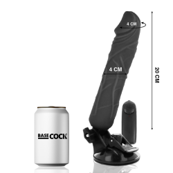 BASECOCK - VIBRADOR REALÍSTICO CONTROL REMOTO NEGRO 20 CM -O- 4 CM BASECOCK 2