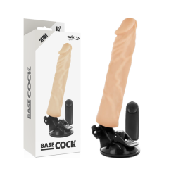 BASECOCK - VIBRADOR REALÍSTICO CONTROL REMOTO NATURAL 21 CM -O- 4 CM BASECOCK