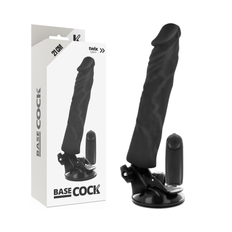 BASECOCK - VIBRADOR REALÍSTICO CONTROL REMOTO NEGRO 21 CM -O- 4 CM BASECOCK