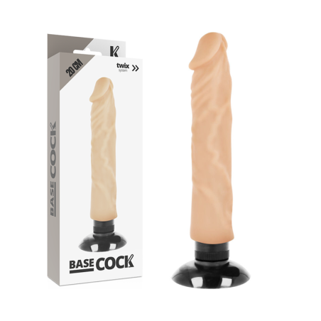 BASECOCK - VIBRADOR REALÍSTICO 2-1 NATURAL 20 CM -O- 4 CM BASECOCK