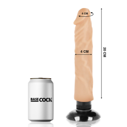 BASECOCK - VIBRADOR REALÍSTICO 2-1 NATURAL 20 CM -O- 4 CM BASECOCK 2