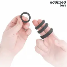 ADDICTED TOYS - SET ANILLOS PENE TEXTURIZADOS 4 TAMAÑOS 2