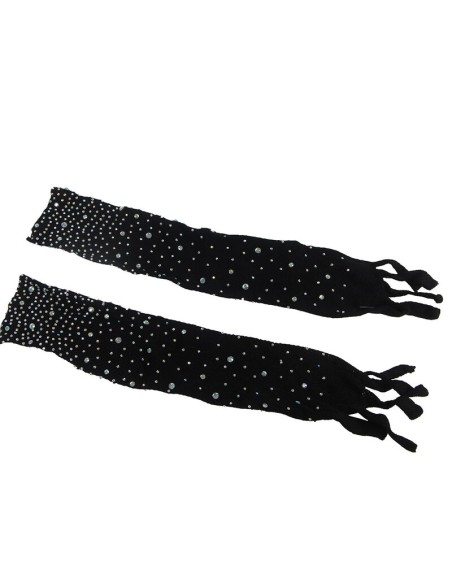 SUBBLIME - 952174 BODYSTOCKING DE REJILLA CON GUANTES Y DIAMANTES NEGRO TALLA ÚNICA 