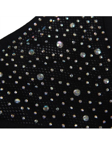 SUBBLIME - 952174 BODYSTOCKING DE REJILLA CON GUANTES Y DIAMANTES NEGRO TALLA ÚNICA 