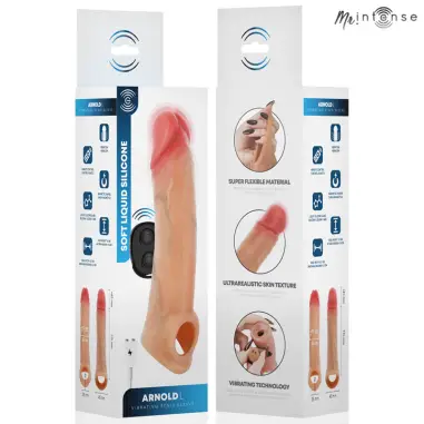 Arnold L Vibrador Funda Pene Silicona Control Remoto 16 cm