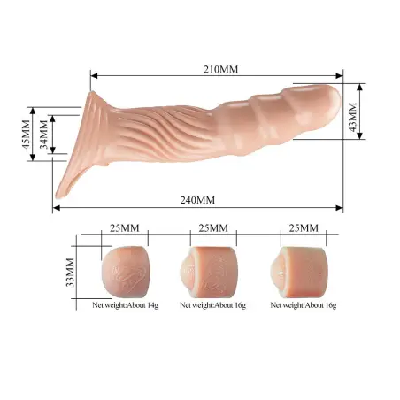 Funda para Pene Texturizada con Extensores | Pretty Love