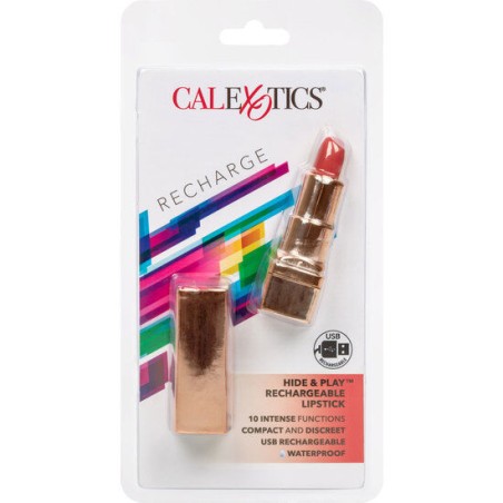 CALEXOTICS - BALA PINTALABIOS RECARGABLE HIDE & PLAY ROJO CALEXOTICS