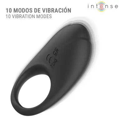 Merlotte Anillo Vibrador con Estimulación de Clítoris Negro