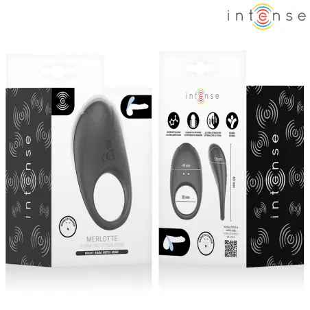 Merlotte Anillo Vibrador con Estimulación de Clítoris Negro