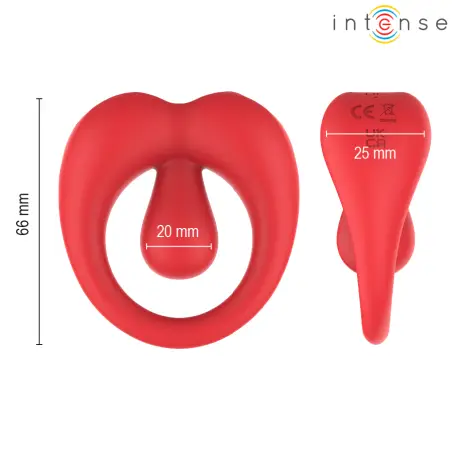 Russell Anillo Vibrador con Estimulación de Clítoris Rojo